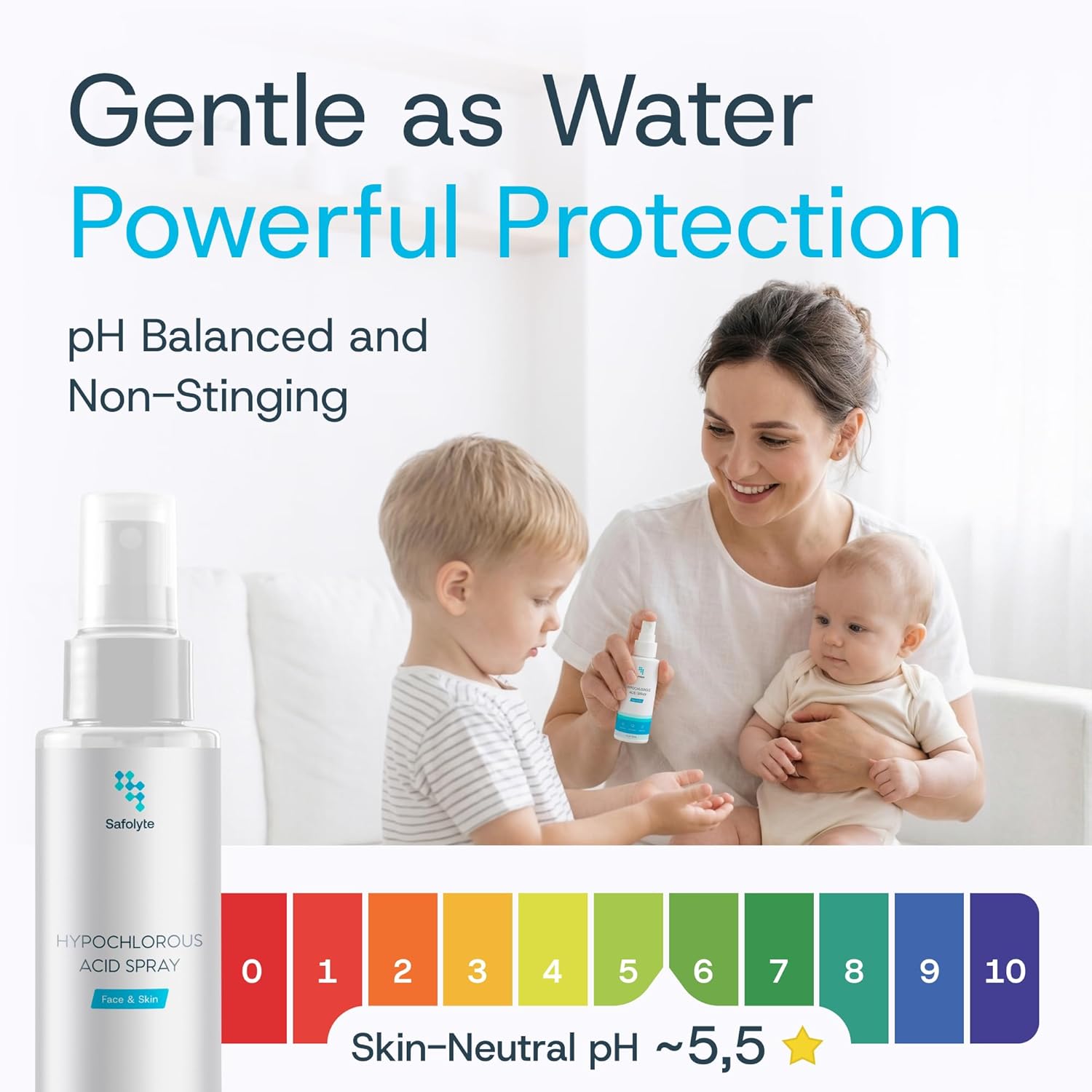 Gentle as water, powerful protection — pH balanced and non-stinging